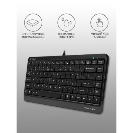 Keyboard A4Tech FSTYLER FK11 Black/Gray USB Slim-3