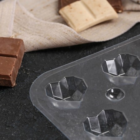 Form for chocolate and sweets Plastic "Conflicts Great Heart", the color is transparent-4