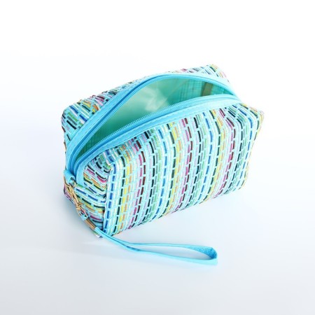 Cosmetic bag with lightning, blue color-2