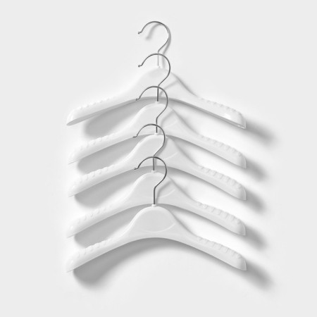 Shoulders - hangers for clothes, 30 × 19.5 cm, set 5 pcs, white color