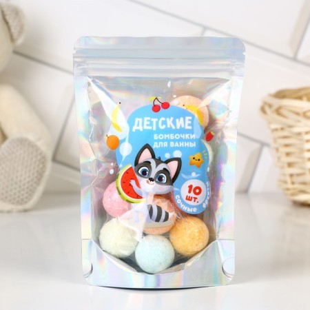 Gift set of cosmetics "Magic Bubbles", a bathtub bomb 10 x 10 g, pure happiness-2