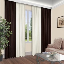 Set of curtains, size 160x250 cm, 2 pcs, color wenge, milk