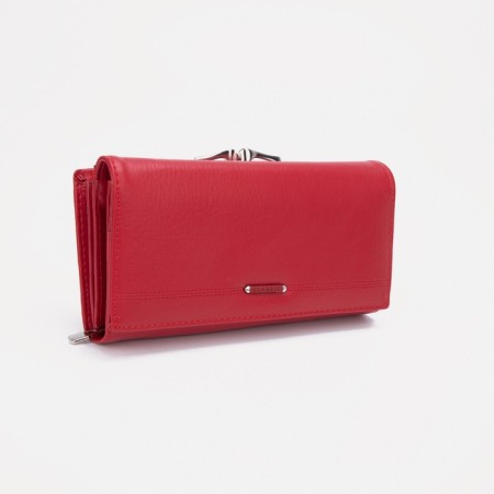 Women's wallet on magnets, red color