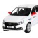Metal machine "Lada Vesta Yandex Taxi" 1:24, doors, baggage, voiced, white color open
