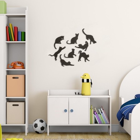 Wall-wall decor "cats", 8 elements, 6.5-7-14x12-5-18.5 cm-1
