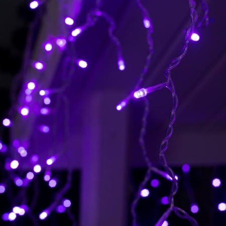 Garland "fringe" 3 × 0.6 m, IP44, UMS, transparent thread, 160 LED, purple glow, 220 V-1