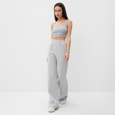 Top female shortened Mist Old School size 46, gray color-1