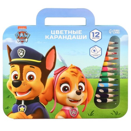 Colored pencils, 12 colors, trihedral, puppy patrol-8