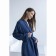 Essential robe, multilayer muslin, size m, dark blue color
