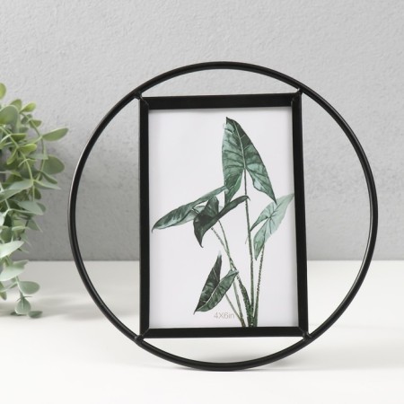 Photo frame Metal in 1 photo 10x15 cm "Loft. Circle" black 19.5x19.5x2 cm