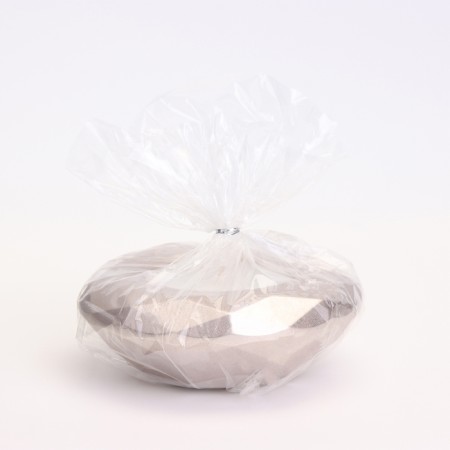 Candle "Complete" in a candlestick with faces of gypsum large, 10.5x3cm, champagne-3
