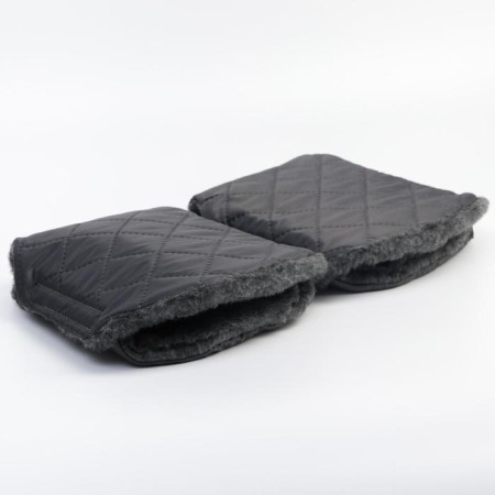 Mittens-Mufts on the handle of the stroller, 2 pcs., Quilted, gray color-2