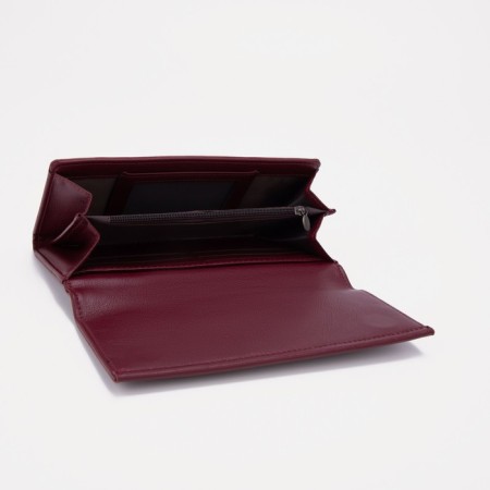 Women's wallet on magnets, burgundy color-2