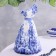 VAZ Gzhel "Dress", white-blue, ceramics, 18 × 11 cm,