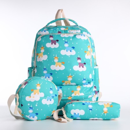 Bades with a zipper, bag, cosmetic bag, turquoise color-4