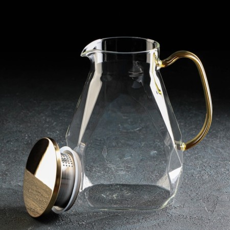 Set for drinks made of glass Magistro "Ice", 5 items: jug 1.6 liters, 4 circles 300 ml-4