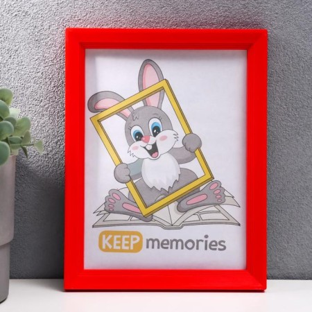 Photo frame plastic L-5 15x21 cm red (plastic screen)