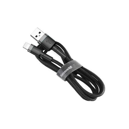 Baseus cable, Lightning - USB, 2.4 A, PVC braid, 1 m, black -gray-5