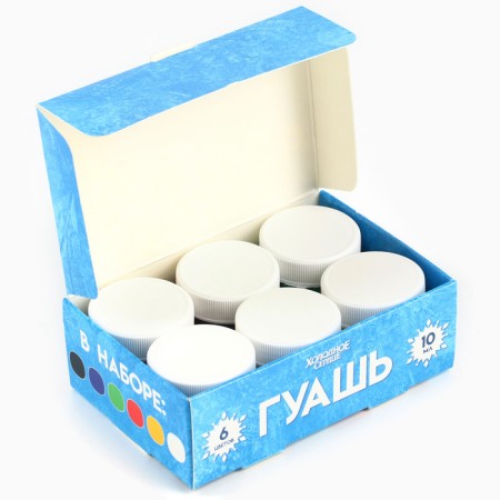 Gouache 6 colors of 10 ml, cold heart-5