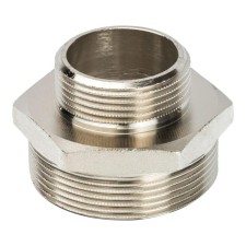 Ниппель переходной STOUT SFT-0004-002114, 2"x1 1/4", наружная резьба, никелированная латунь