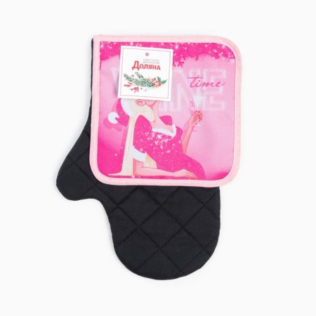 Kitchen “Santa Baby” mittens-output 20x28 cm, take 17x17 cm, 35% cotton, 65% p/e-5