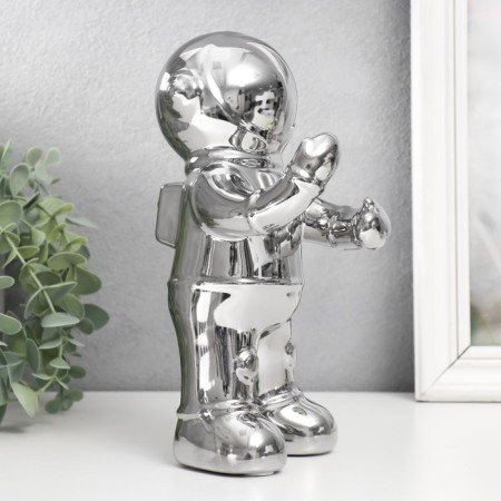 Souvenir ceramic stand for the glass "Cosmonaut" silver 10x14x22 cm-2