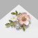 Brooch "Flowers" on a branch, the color is pink-white in gold