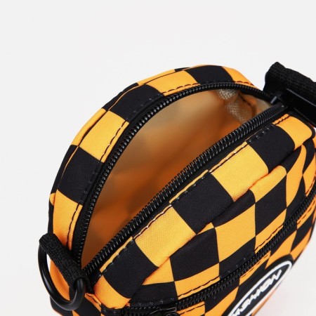 Bag's bag with lightning, external pocket, adjustable belt, black/orange color-2