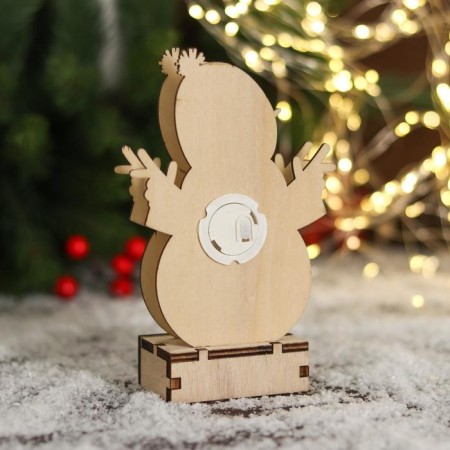 Figure New Year's light "Snowman in a hat with pompom" 10x16 cm-1