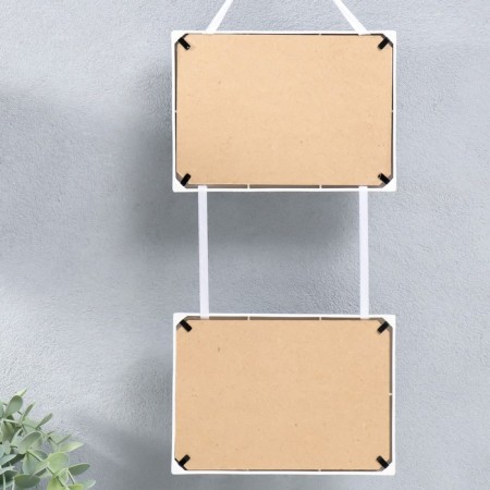 Double photo frame on braid L-3 10x15 cm white (plastic screen)-2