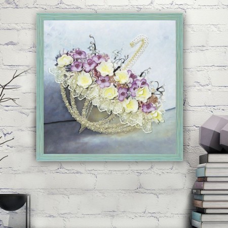 Mosaic from sequins on the canvas "Romance of rain"-3