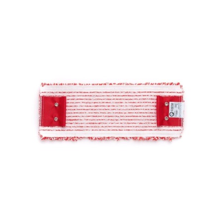 WET mops nozzle, flat microfiber, red/white color, 40 cm