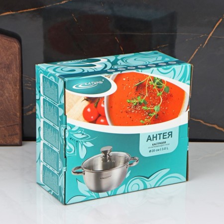 Antei pan, 3 l, d = 20 cm, capsule, glass cover, induction-3