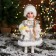 Snow Maiden "In a fur coat with lace and bead" 30 cm, silver