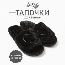 Women's slippers with an open nose, size 40-41, black