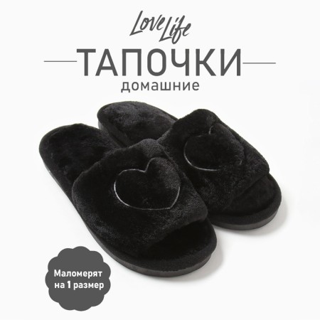 Women's slippers with an open nose, size 40-41, black