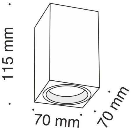 Technical C011CL-01B, 1xGU10, 10W, 7x7x1.5 cm lamp, black color, black color-3