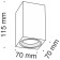Technical C011CL-01B, 1xGU10, 10W, 7x7x1.5 cm lamp, black color, black color