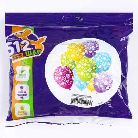 Shar Latex 12 “Flower”, Assorted, Pastel, 5 tbsp., Set 25 pcs., Mix-2