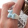 Ring "Dog" from balloons, white-blue color, 17 size