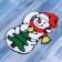 Stick on glass "Snowman with an elegant Christmas tree" 10x15 cm