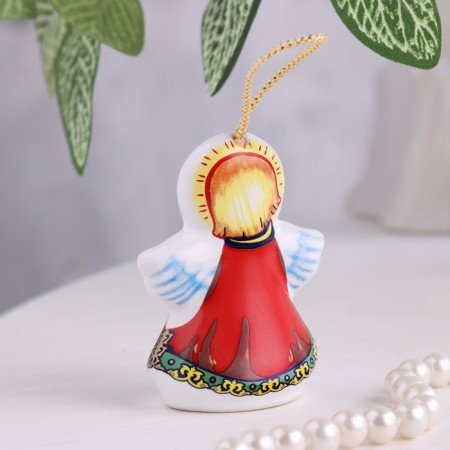 Souvenir bell "Angel", flower, ceramics-2