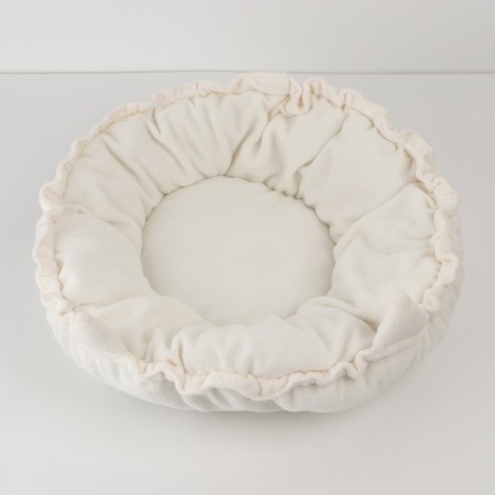 Animal bed lying on a screed with ears, white color 30-50 cm-1