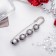 Pin "Quartet" ball No. 14, 8.5 cm, glossy gray color in silver