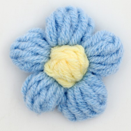 Knitted flower, set 10 pcs., Size 1 pc., 4 × 1.5 cm, blue color-3