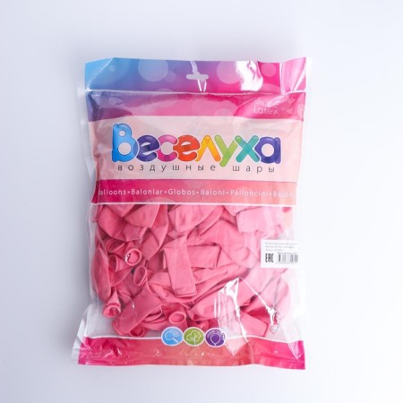 Latex ball 12 ", pastel, set 100 pcs., Pink color-2