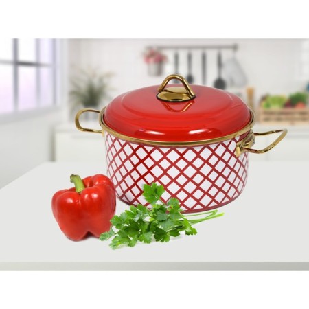 Pan with a lid Oursson, red color, 6 liters-1