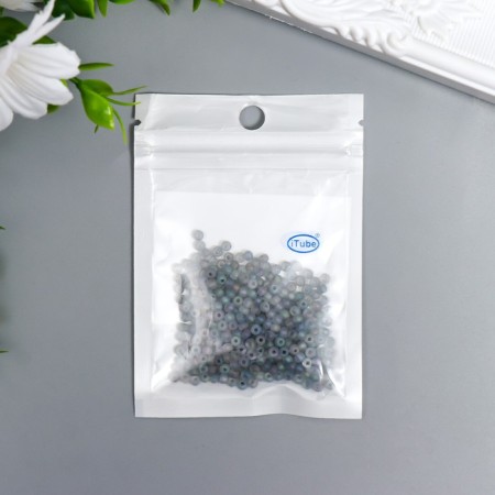 Glass beads 8/0 "matte translucent. Gray gasoline" 10 g-2