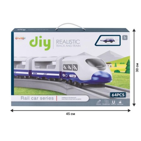 Railway for children "My City", 64 items, on batteries-3