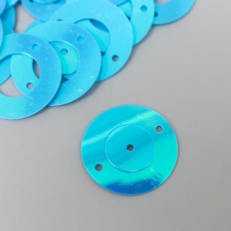 Sequins "Circle in the ring" Bright-blue set 30 grams d = 2 cm